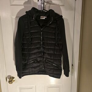 Snobbish Women's Puffer Jacket with Removable Hood Black Outdoor Size Medium